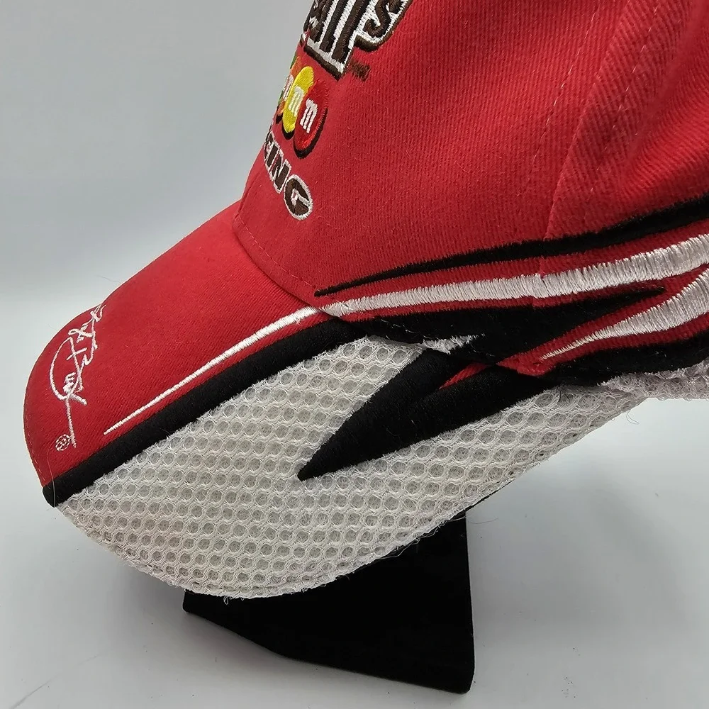 Kyle Busch M&M's Racing Hat Cap #18 NASCAR 2009 Adjustable Red Embroidered OSFA